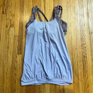 Lululemon Tank Womens 8 Racerback Built in Sports Bra Baggy Purple